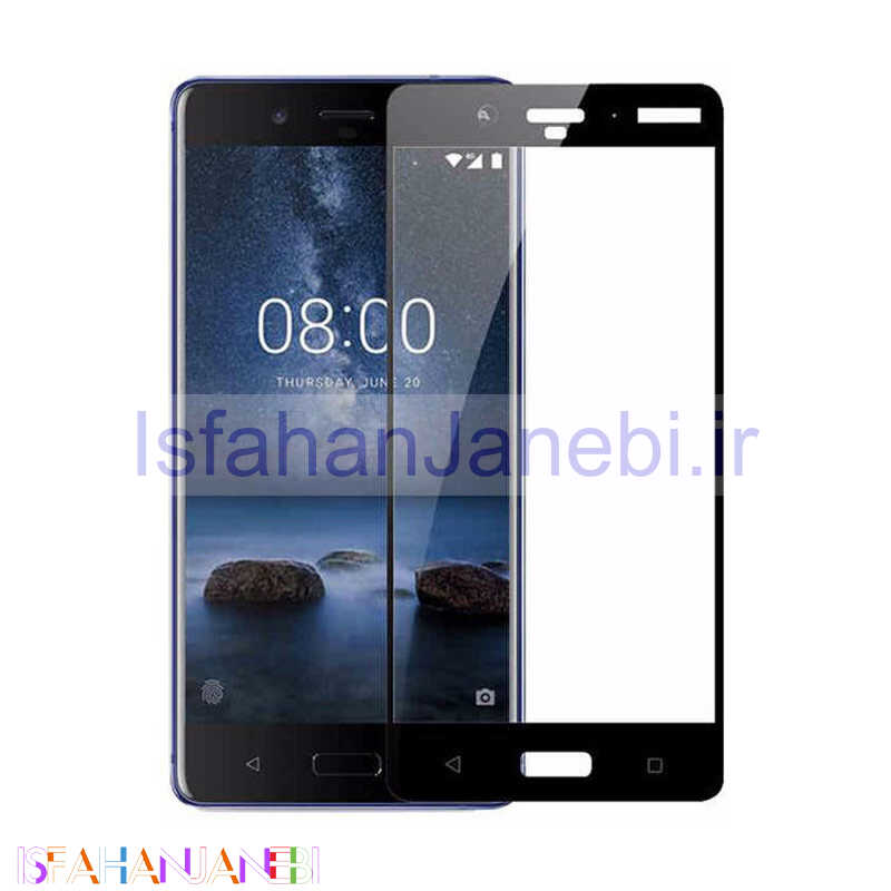 اصفهان جانبی-گلس تمام چسب Nokia 8 مشکی