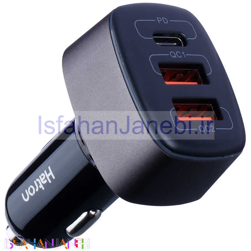 اصفهان جانبی-شارژر فندکی فست شارژ Hatron HCC3210PQ QC3.0 PD 3A 20W