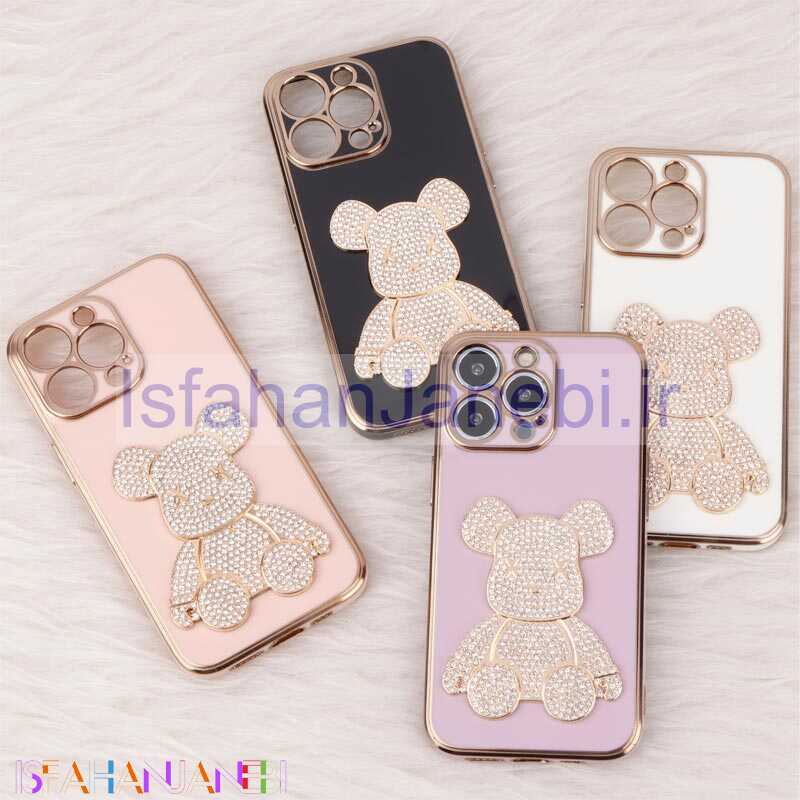 اصفهان جانبی-قاب My Case Power Bear نگین دار محافظ لنزدار iPhone 13 Pro