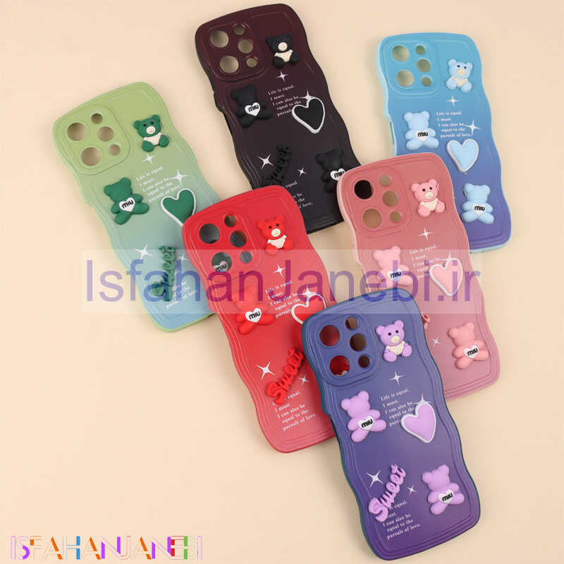 اصفهان جانبی-قاب رنگی مات عروسک برجسته محافظ لنزدار Xiaomi Redmi 12