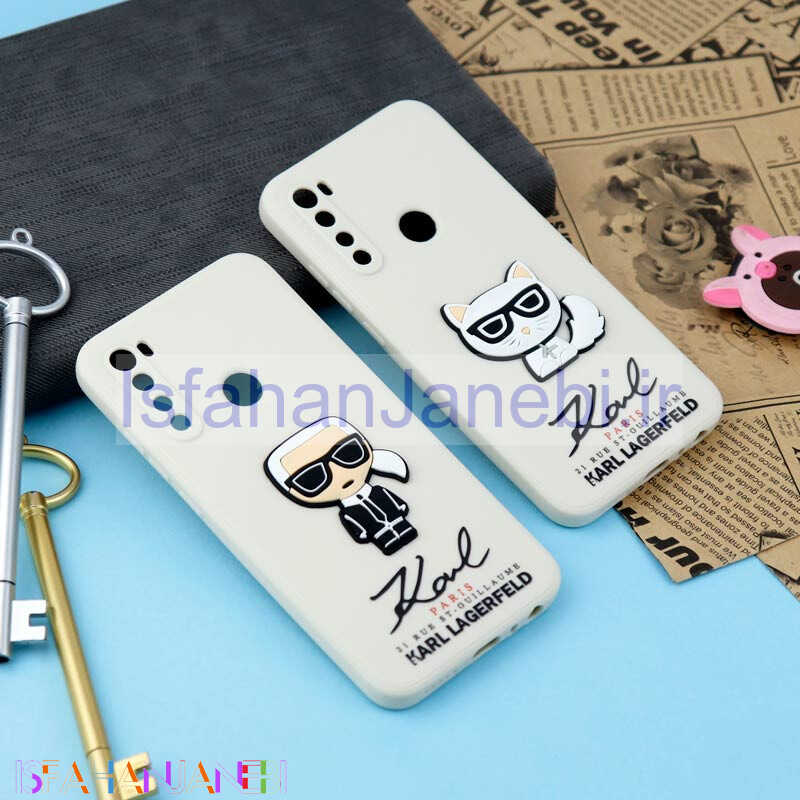اصفهان جانبی-قاب سیلیکونی عروسکی کارل محافظ لنزدار Xiaomi Redmi Note 8
