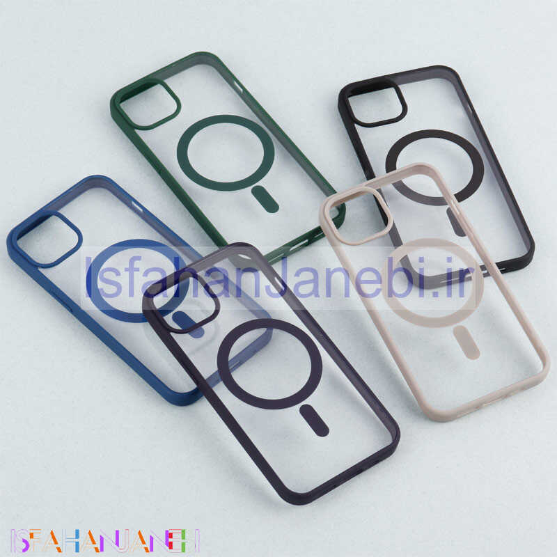 اصفهان جانبی-قاب PC شفاف دور رنگی مگ سیف iPhone 13