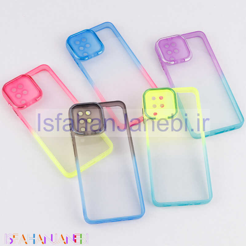 اصفهان جانبی-قاب ضد ضربه استند شو دور رنگی محافظ لنزدار Samsung Galaxy A12