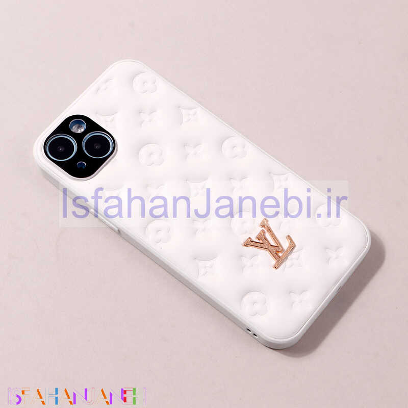 اصفهان جانبی-قاب پافر چرمی LV محافظ لنزدار iPhone 14 Plus