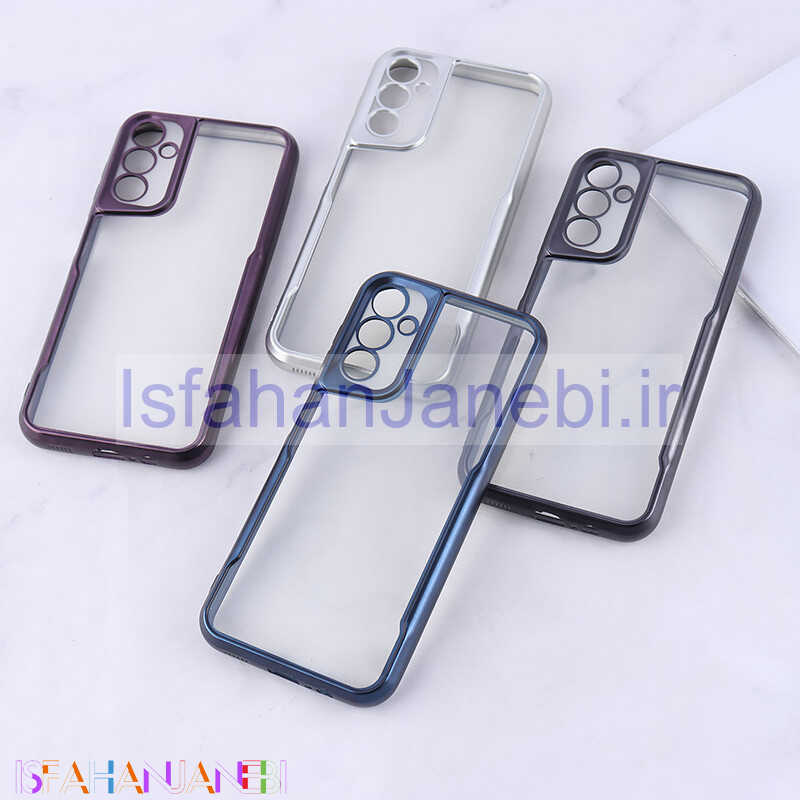 اصفهان جانبی-قاب ژله ای شفاف سامسونگ Galaxy A14 4G / A14 5G طرح تیتانیوم محافظ لنزدار