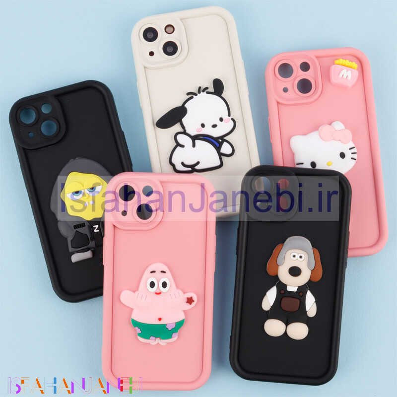 اصفهان جانبی-قاب سیلیکونی Fashion Case عروسک برجسته محافظ لنزدار iPhone 13