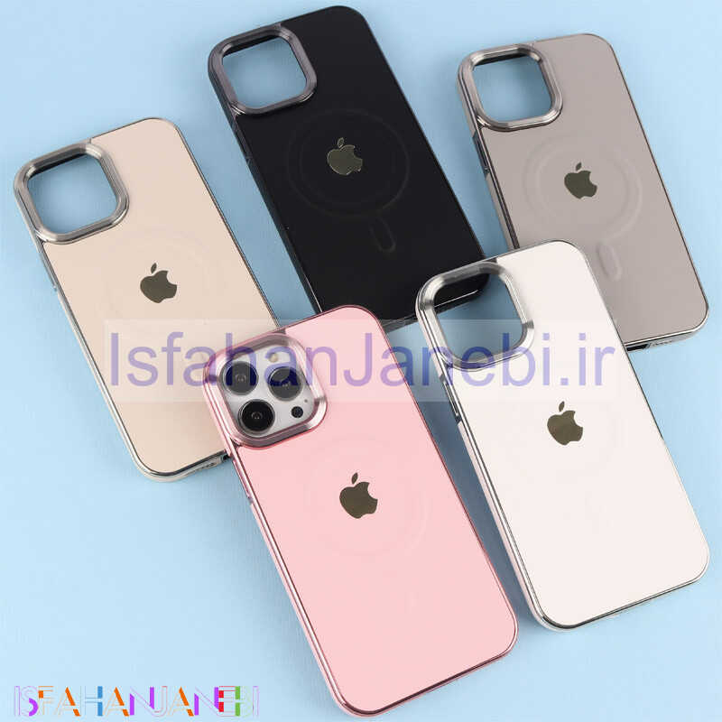 اصفهان جانبی-قاب چرمی مگ سیف آیفون iPhone 13 Pro Max دور لنز براق