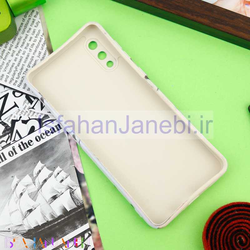 اصفهان جانبی-قاب سیلیکونی محافظ لنزدار طرح گل Samsung Galaxy A02