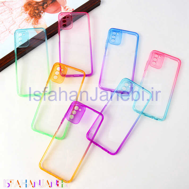 اصفهان جانبی-قاب ضد ضربه دور رنگی محافظ لنزدار Samsung Galaxy A02s / A03s