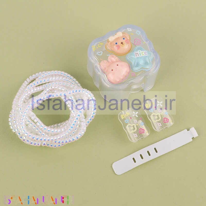 اصفهان جانبی-ست محافظ کابل و کلگی شارژر آیفون طرح خرس و خرگوش