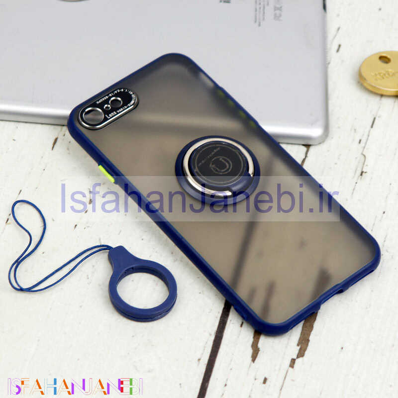 اصفهان جانبی-قاب مات محافظ لنزدار فلزی + هولدر و آویز حلقه ای آیفون iPhone 7/8/SE 2020