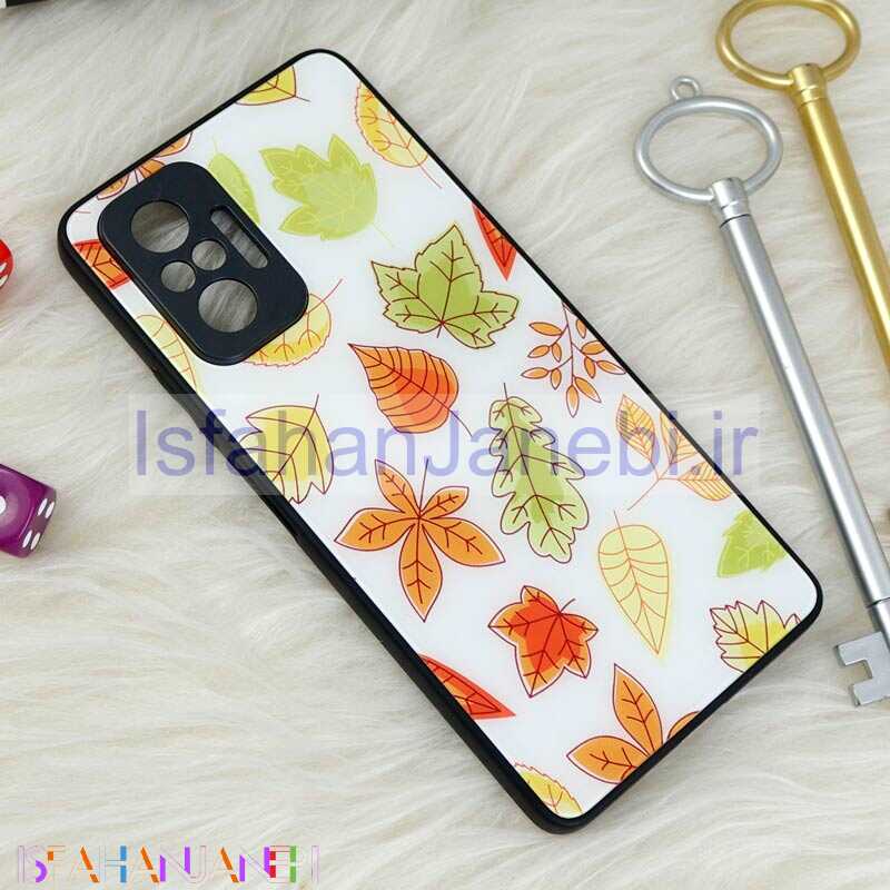 اصفهان جانبی-قاب محافظ لنزدار پشت گلسی طرحدار برگ پاییزی Xiaomi Redmi Note 10 Pro