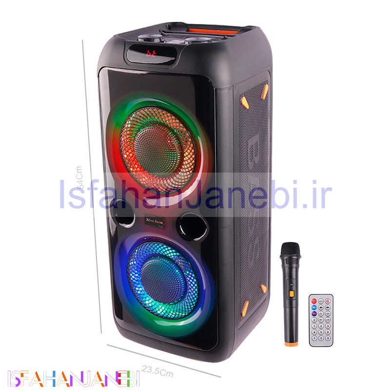 اصفهان جانبی-اسپیکر چمدانی بلوتوثی رم و فلش خور RS-D30 + میکروفون و ریموت کنترل