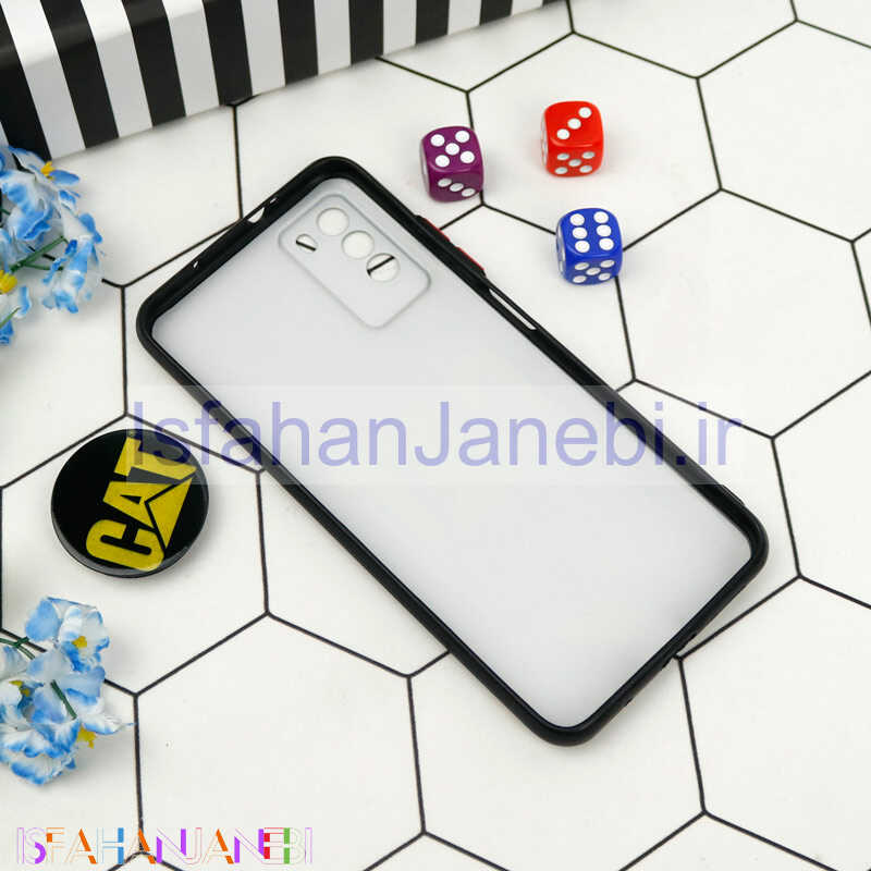 اصفهان جانبی-قاب PC محافظ لنز دار طرح CAT + پاپ سوکت Xiaomi Poco M3