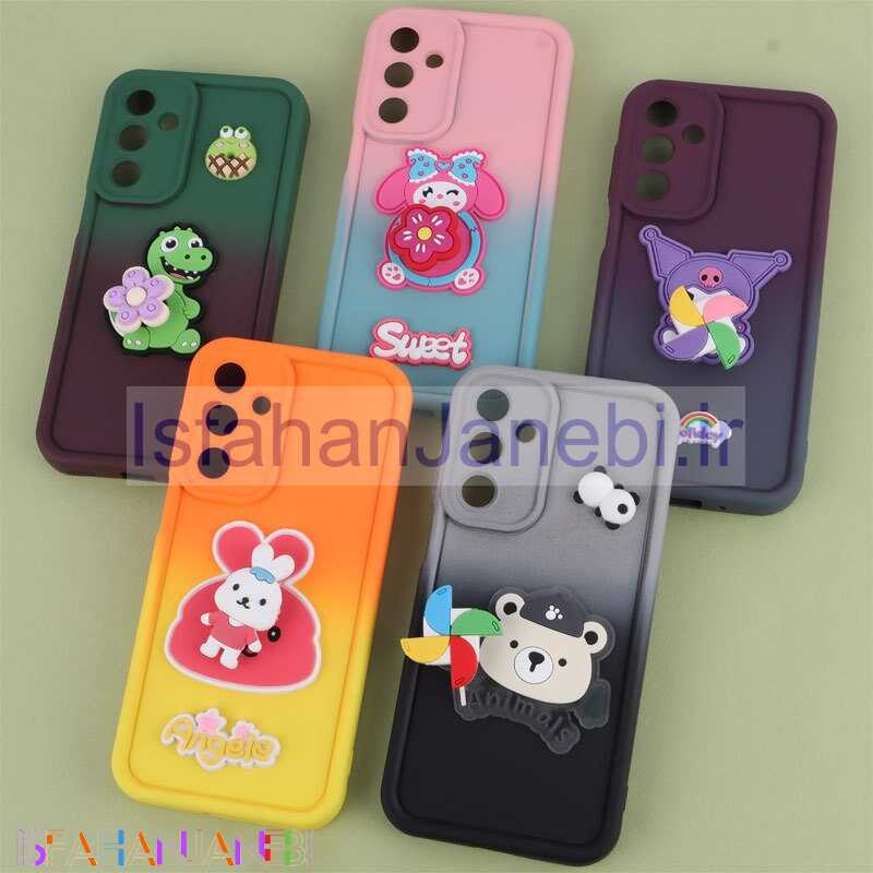 اصفهان جانبی-قاب سیلیکونی سامسونگ Galaxy A16 4G / A16 5G اسپینردار محافظ لنزدار دورنگ