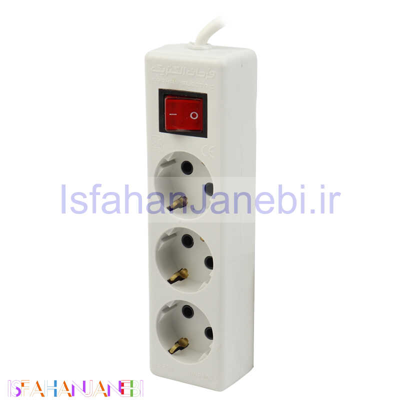 اصفهان جانبی-چند راهی 3 خانه برق ارت دار فرحان الکتریک FE333-5 با کابل 3 متری