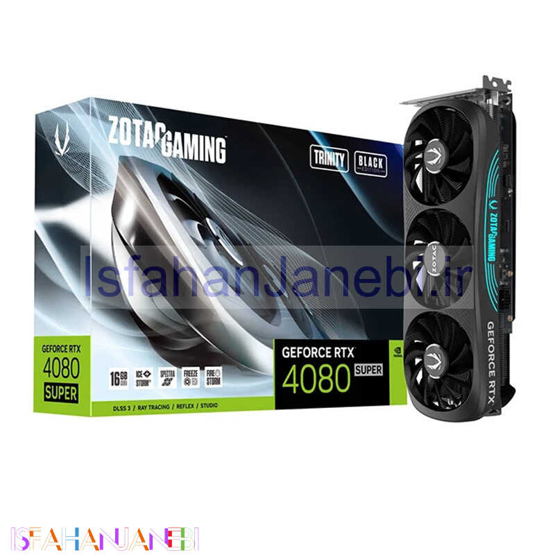 اصفهان جانبی-کارت گرافیک Zotac Gaming GeForce RTX4080 Super Trinity Black 16GB GDDR6X 256Bit