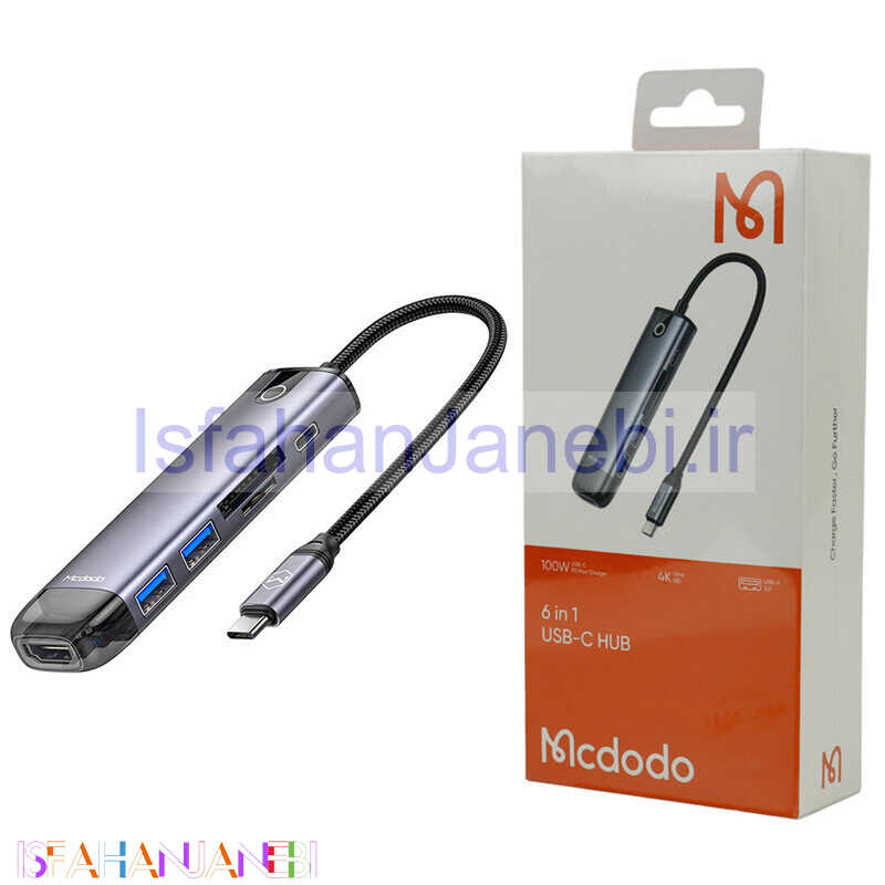 اصفهان جانبی-هاب 6 پورت Type-C مک دودو HU-7740