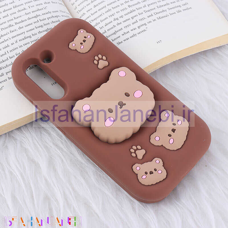 اصفهان جانبی-قاب سیلیکونی سامسونگ Galaxy S21 FE 5G پاپ سوکت دار طرح خرس بیسکویتی
