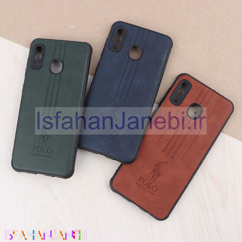 اصفهان جانبی-قاب چرمی Polo Ralph Laren سامسونگ Galaxy A20 / A30 محافظ لنزدار