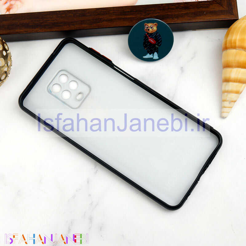 اصفهان جانبی-قاب PC محافظ لنز دار طرح Baron + پاپ سوکت Xiaomi Redmi Note 9s / Note 9 Pro