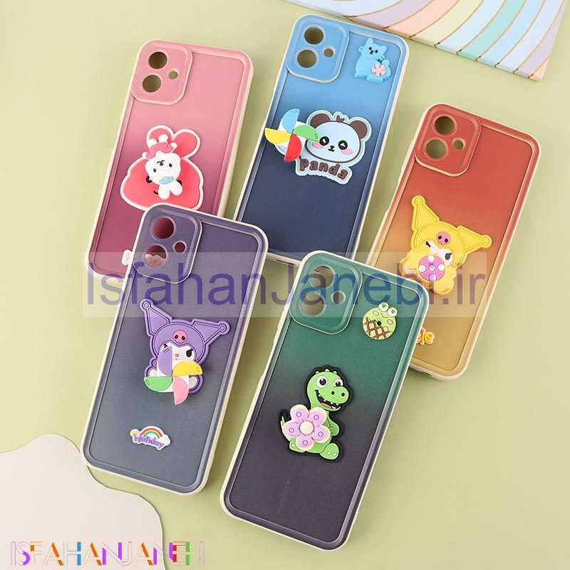 اصفهان جانبی-قاب سولید سامسونگ Galaxy A06 اسپینردار دور سفید محافظ لنزدار