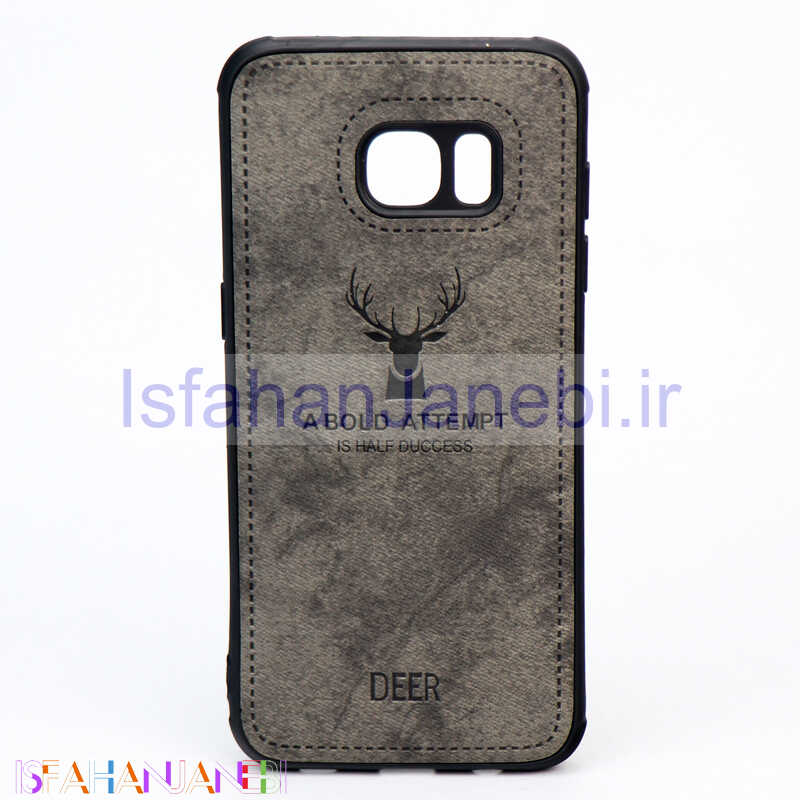 اصفهان جانبی-قاب چرمی طرح گوزن Samsung S7 Edge خاکستری