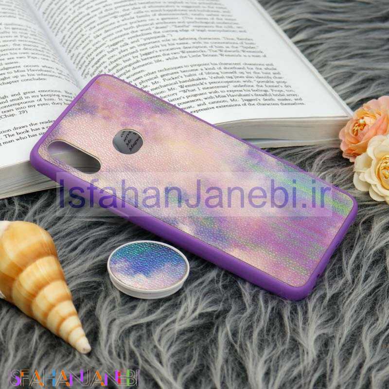 اصفهان جانبی-قاب چرمی هولوگرامی پاپ سوکت دار Samsung Galaxy A10s بنفش