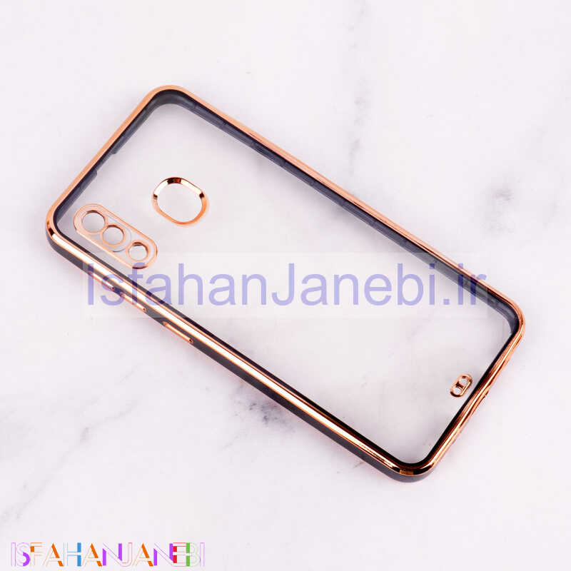 اصفهان جانبی-قاب Chrome دور طلایی محافظ لنزدار Samsung Galaxy A20 / A30