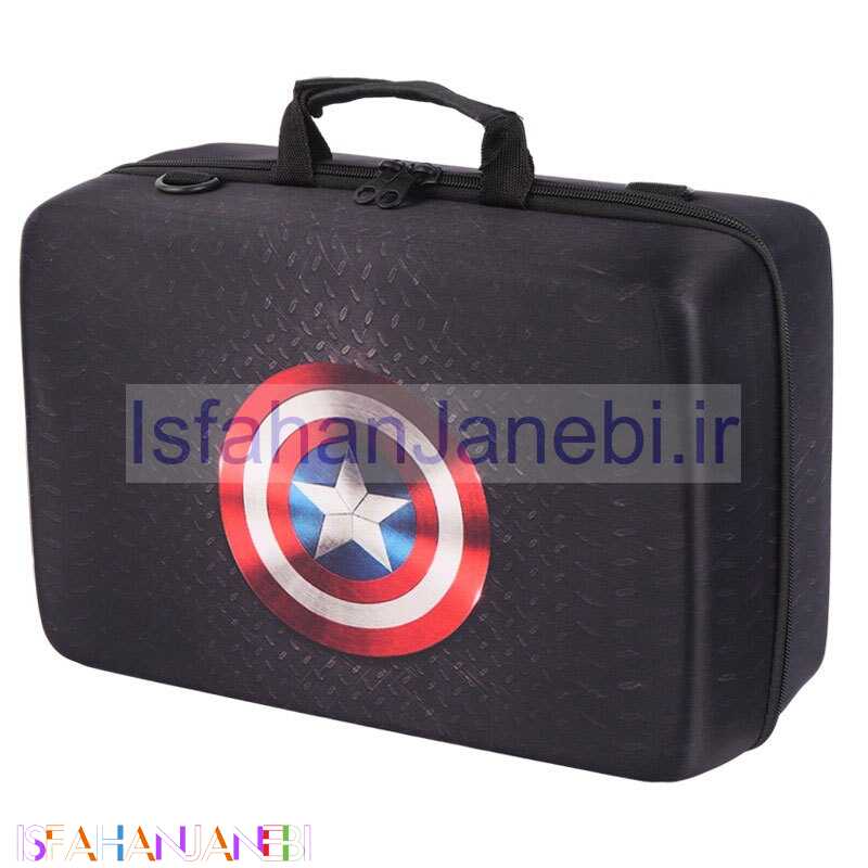 اصفهان جانبی-کیف کنسول بازی PS5 Slim طرح Capitan America کد 2