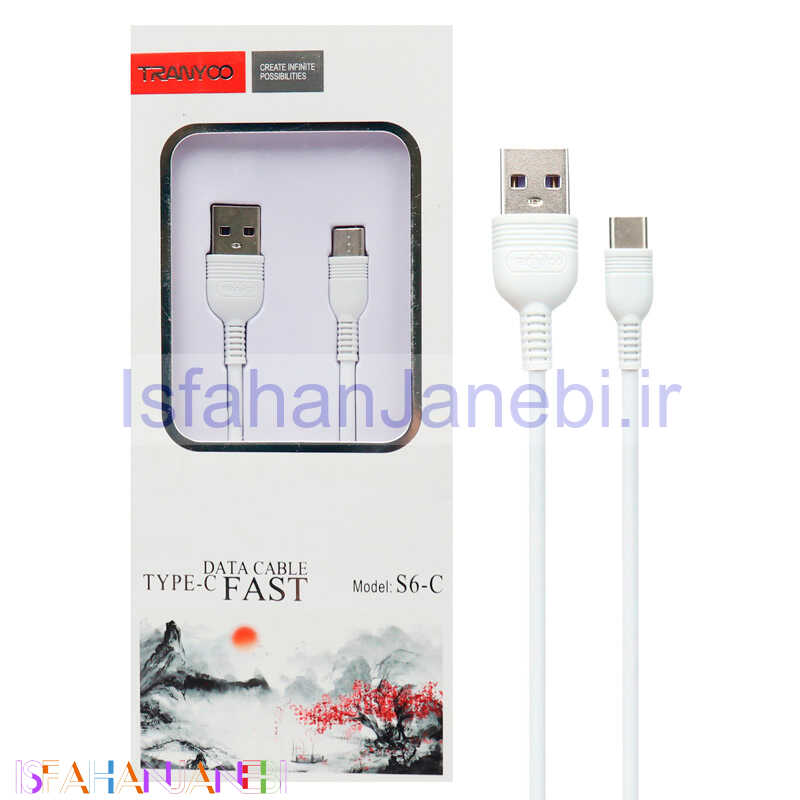 اصفهان جانبی-کابل فست شارژ Tranyoo S6-C 5A Type-C 1m