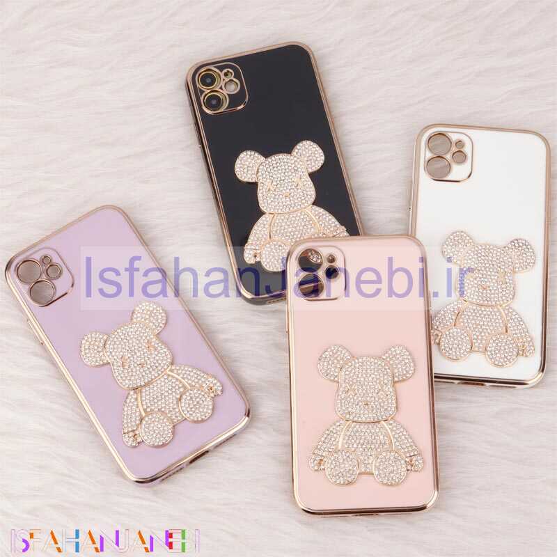 اصفهان جانبی-قاب My Case Power Bear نگین دار محافظ لنزدار iPhone 11