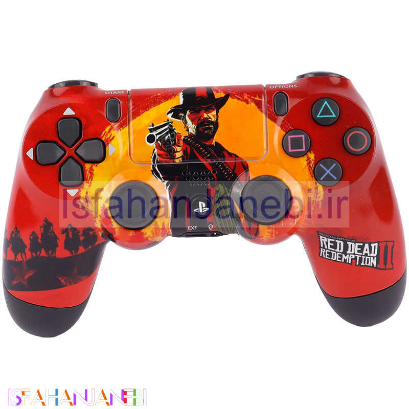 اصفهان جانبی-دسته بازی بی سیم SONY PlayStation 4 DualShock 4 High Copy طرح Red Dead 2 کد 1