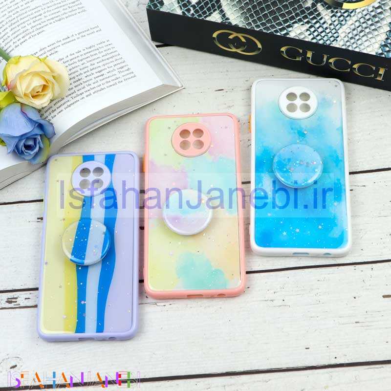 اصفهان جانبی-قاب محافظ لنزدار رزین رنگین کمانی پاپ سوکت دار Xiaomi Redmi Note 9T