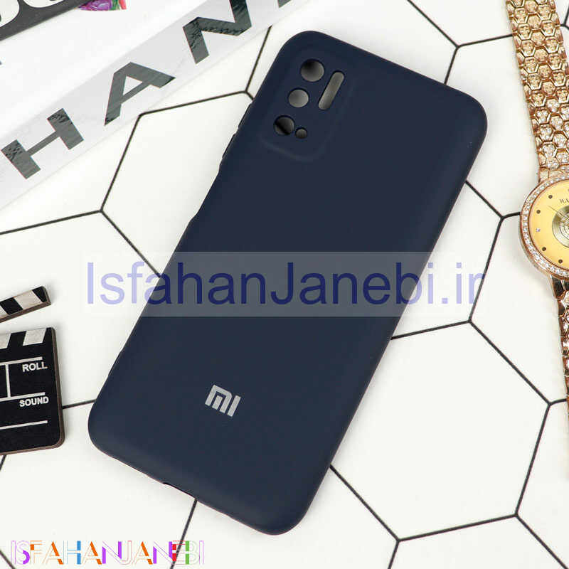 اصفهان جانبی-قاب سیلیکونی محافظ لنزدار Xiaomi Poco M3 Pro سرمه ای تیره