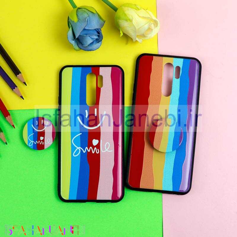 اصفهان جانبی-قاب فانتزی برجسته + پاپ سوکت طرح رنگین کمان شیائومی Redmi 9 سری D