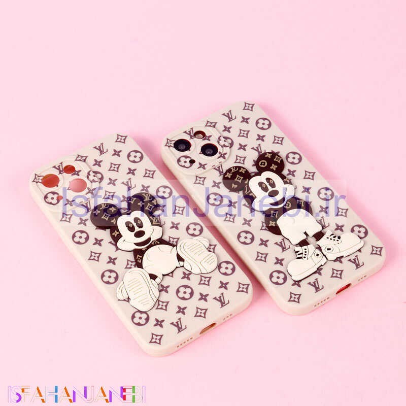 اصفهان جانبی-قاب میکی موس برجسته LV محافظ لنزدار iPhone 13