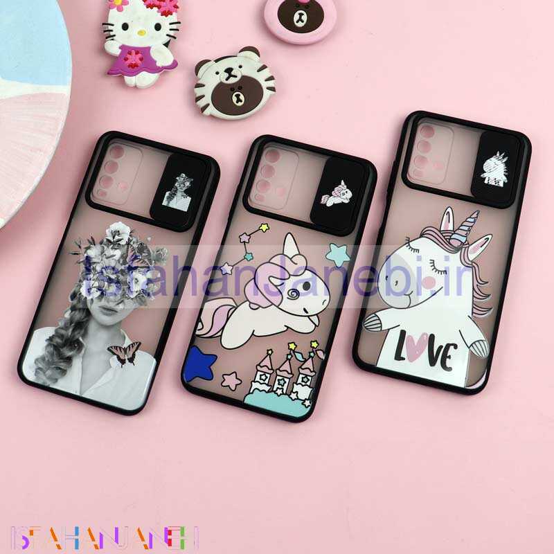 اصفهان جانبی-قاب محافظ لنز دار کشویی طرحدار دخترانه Xiaomi Redmi 9T سری B