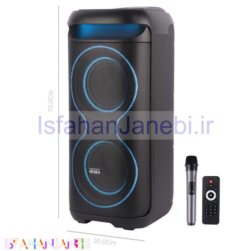 اصفهان جانبی-اسپیکر چمدانی بلوتوثی DR-6615 + میکروفون و ریموت کنترل