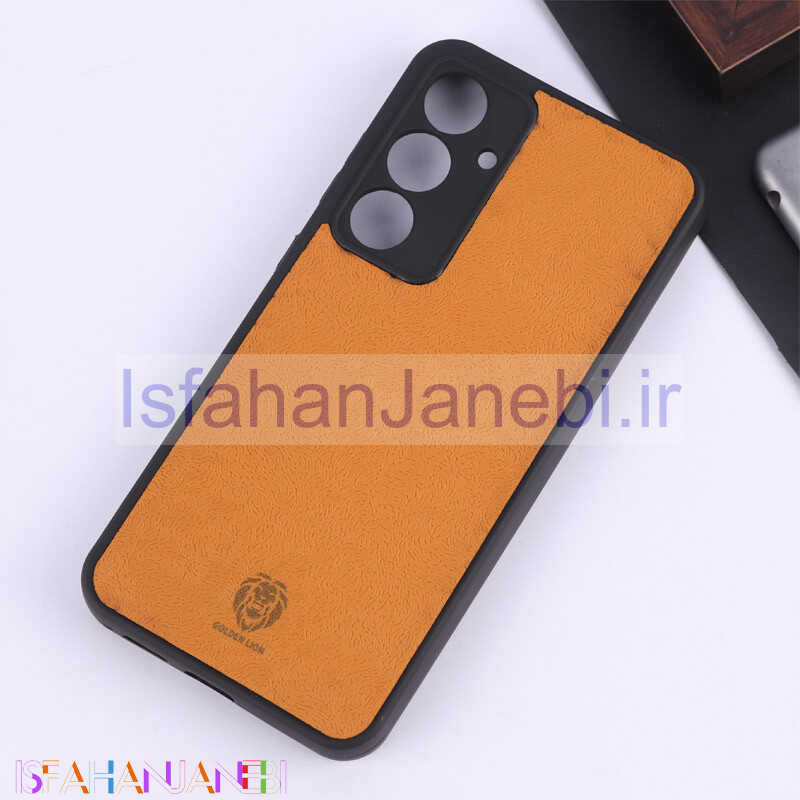 اصفهان جانبی-قاب چرمی Golden Lion سامسونگ Galaxy S24 FE محافظ لنزدار