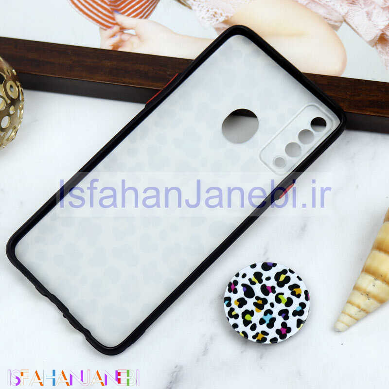 اصفهان جانبی-قاب PC محافظ لنز دار طرح پلنگی + پاپ سوکت Samsung Galaxy A20s