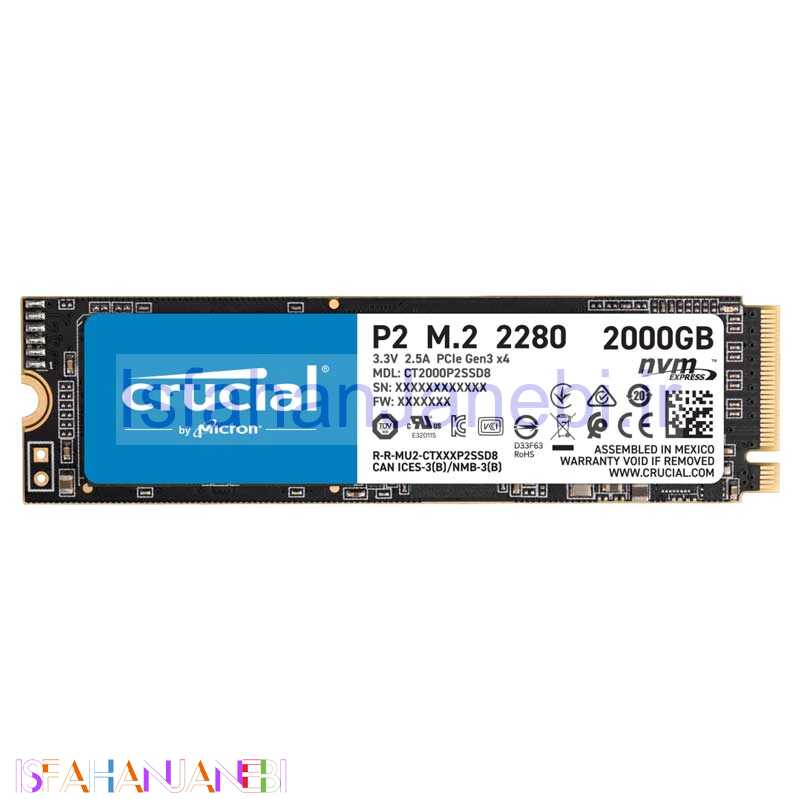 اصفهان جانبی-حافظه SSD کروشیال Crucial P2 2TB M.2