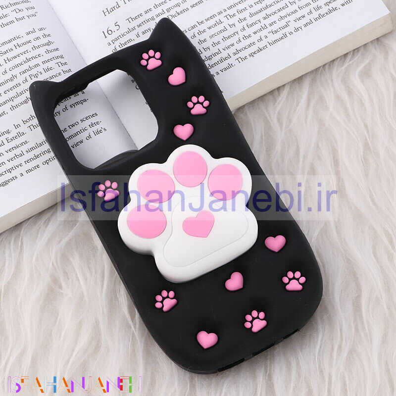 اصفهان جانبی-قاب سیلیکونی آیفون iPhone 13 Pro پاپ سوکت دار گوش دار طرح پنجه