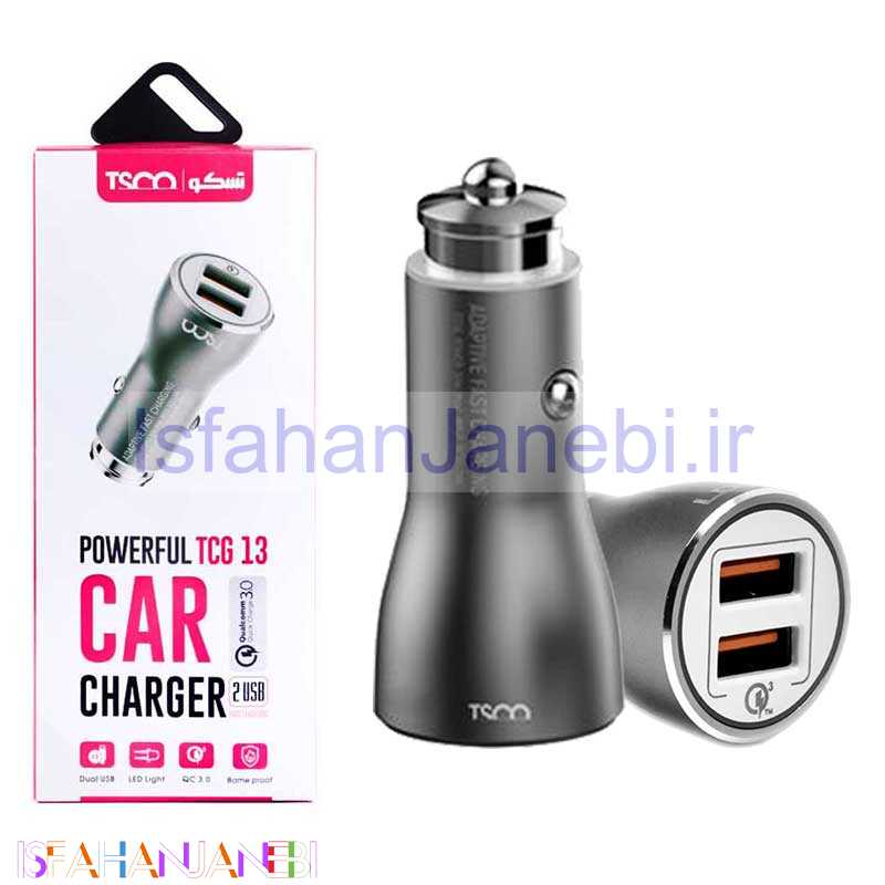 اصفهان جانبی-شارژر فندکی TSCO TCG 13 + کابل میکرو یو اس بی