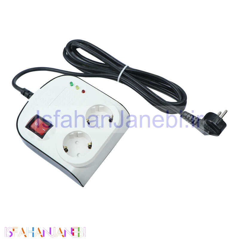 اصفهان جانبی-محافظ برق یخچال فریزر 2 خانه ارت دار پارت الکتریک PE8789 با کابل 3 متری