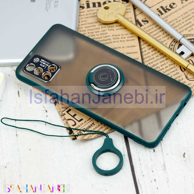 اصفهان جانبی-قاب مات محافظ لنزدار فلزی + هولدر و آویز حلقه ای Samsung Galaxy A31