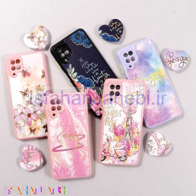 اصفهان جانبی-قاب فانتزی طرحدار محافظ لنزدار + پاپ سوکت قلبی Samsung Galaxy A12