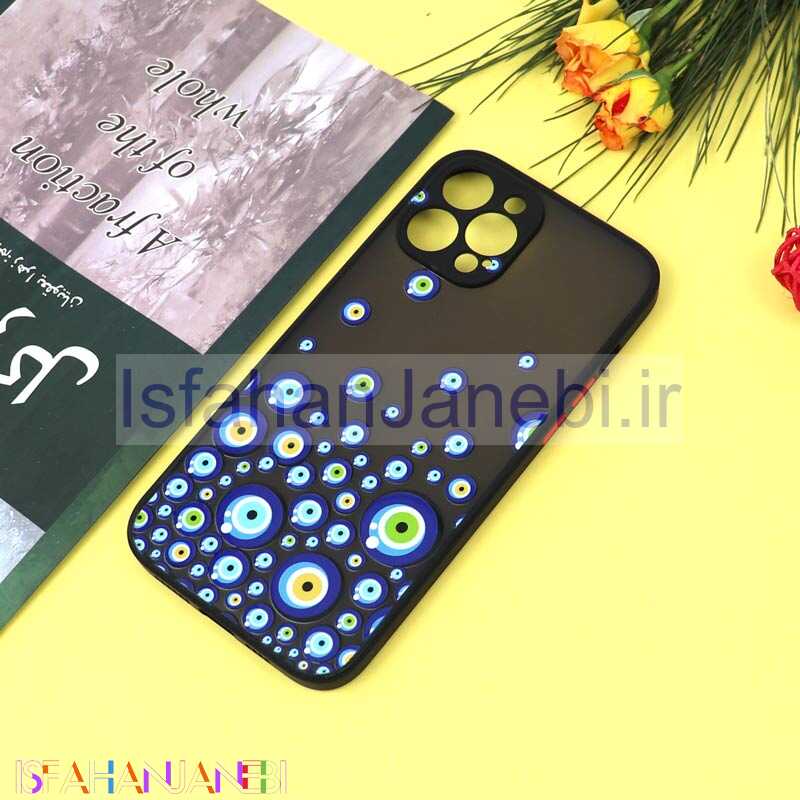 اصفهان جانبی-قاب PC مات محافظ لنزدار طرحدار چشم و نظر آیفون iPhone 12 Pro Max