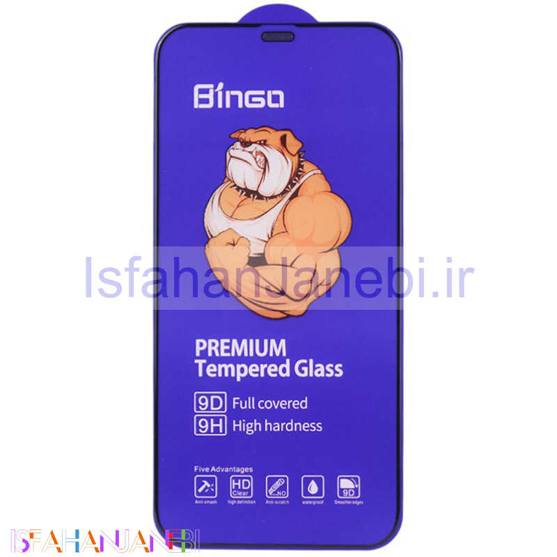 اصفهان جانبی-گلس فول چسب بینگو Premium Tempered آیفون iPhone 12 Pro