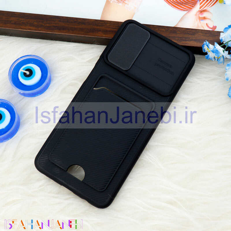 اصفهان جانبی-قاب ضد ضربه جاکارتی دار محافظ لنز کشویی کلاسیک Samsung Galaxy A13 مشکی